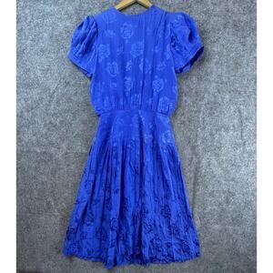 Vintage Lauren Alexandra Petites Dress Women 8 Silky 80s Soft Retro Romance